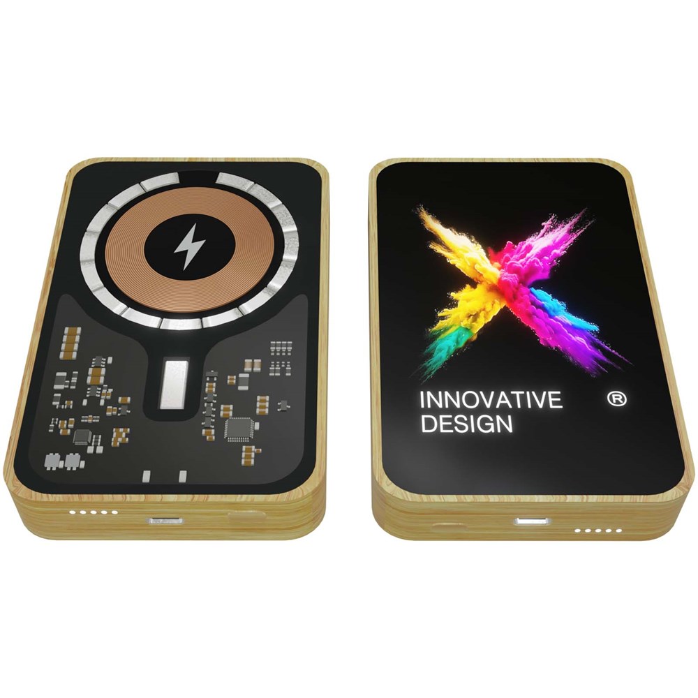 SCX.design P26 15W 5000 mAh MagSafe Powerbank aus Holz