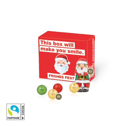 Santa Werbebox mit Fairtrade® Schokolade