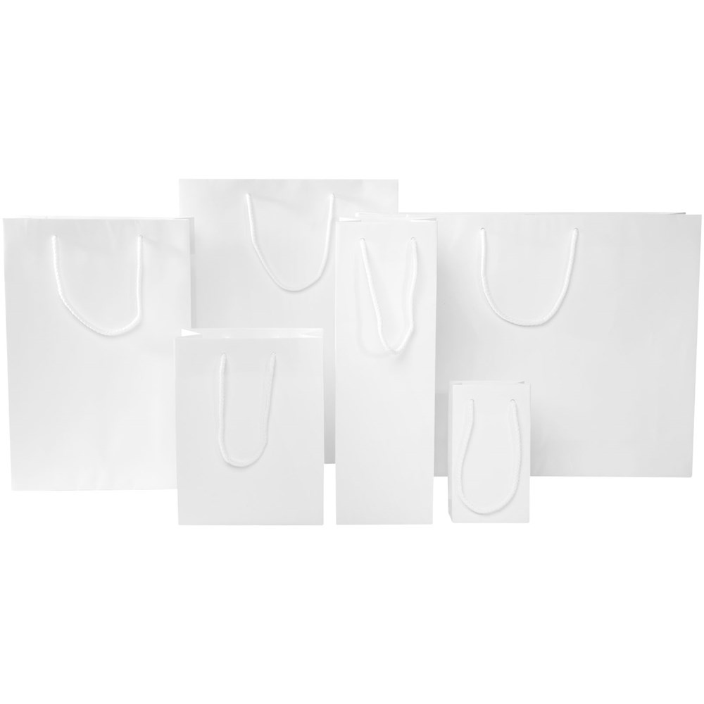 Handgefertigte 170 g/m² Integra-Papiertüte mit Kunststoff Kordelgriffen – 24 × 9 × 36 cm