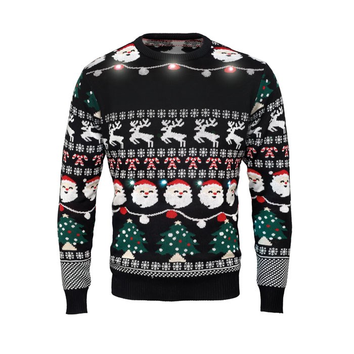 SHAMIS LARGE - Weihnachts-LED-Pullover L/XL