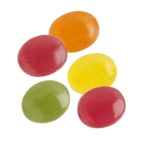 Mini-Bonbons im Flowpack, Mix aus Zitrone, Orange, Apfel, Kirsche und Cassis
