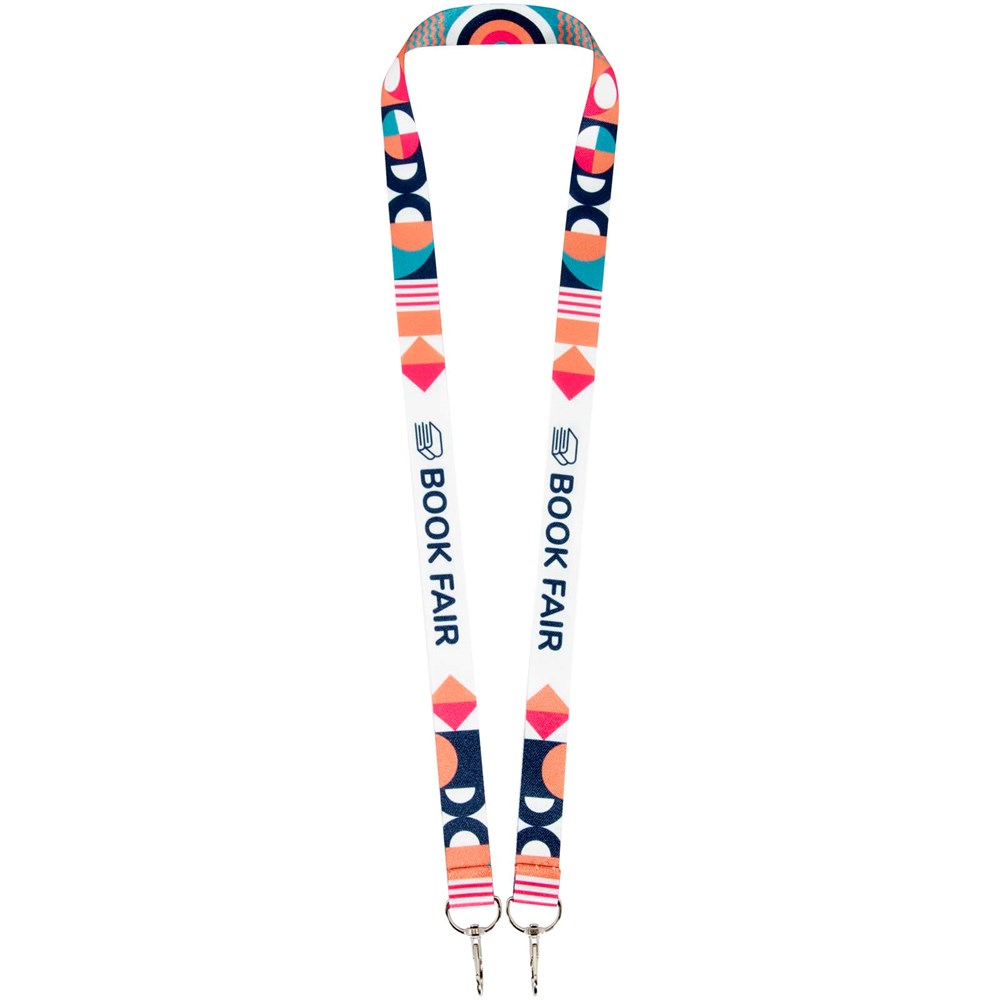 Leia Sublimation RPET-Lanyard mit 2 Metallhaken