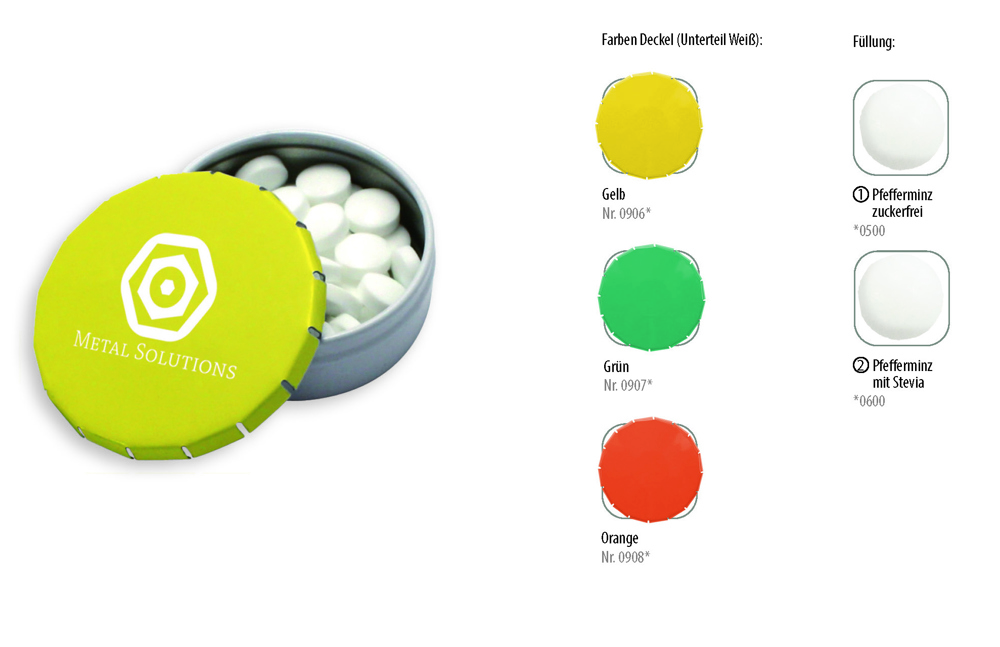 Klick-Dose-45 Duo Colour 12 g  ,  Inhalt:  Pfefferminz-Pastillen; zuckerfrei
