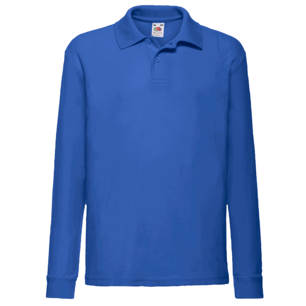 632010 - Kids Long Sleeve Polo, royal, 116