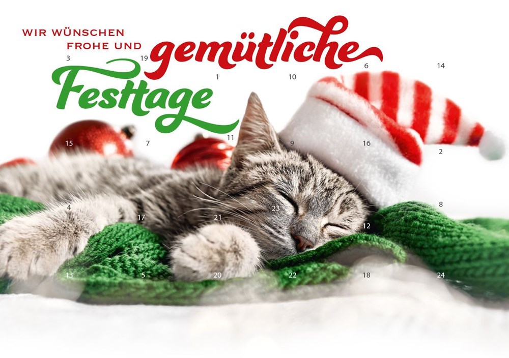 A5-Schoko-Adventskalender mit Werbeeindruck - Gemütliche Festtage