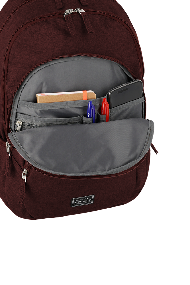 TRAVELITE BASICS Rucksack Melange, Bordeaux