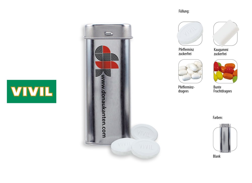 Pocket Box 20 g  ,  Inhalt:  VIVIL Extra Strong, zuckerfrei (Dose)