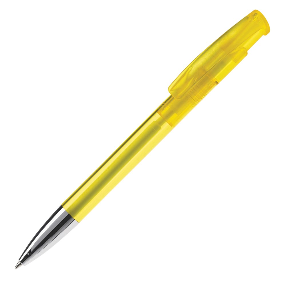 Kugelschreiber Avalon Transparent mit Metallspitze - Transparent / Gelb