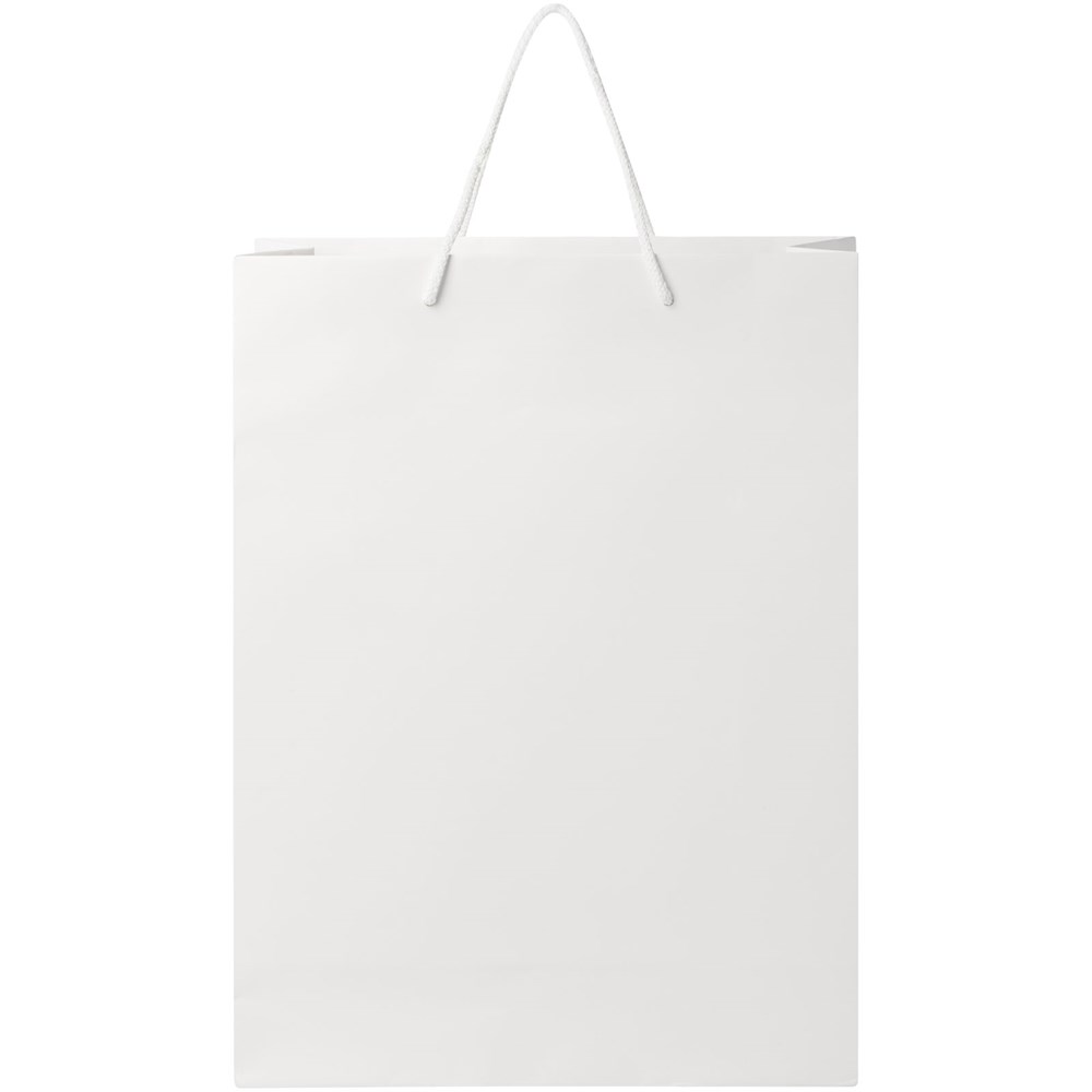 Handgefertigte 170 g/m² Integra-Papiertüte mit Kunststoff Kordelgriffen – 31 × 12 × 41 cm
