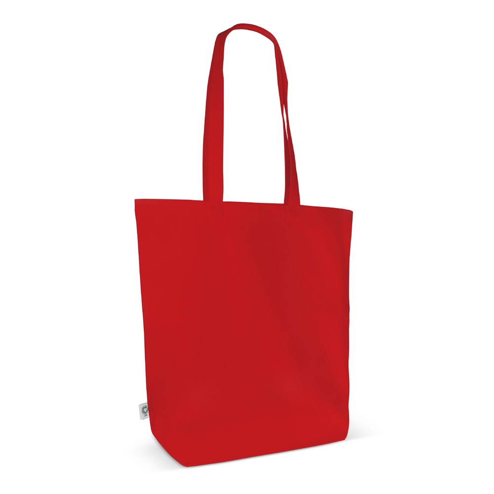 Einkaufstasche Bio-Baumwolle farbig lang 270g/m² 42x12x43 cm - Rot