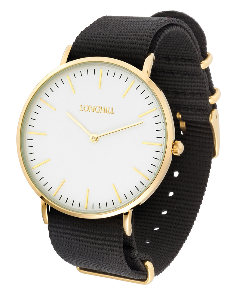 Metalluhr TEXSTYLE FLAT BIG - schwarz