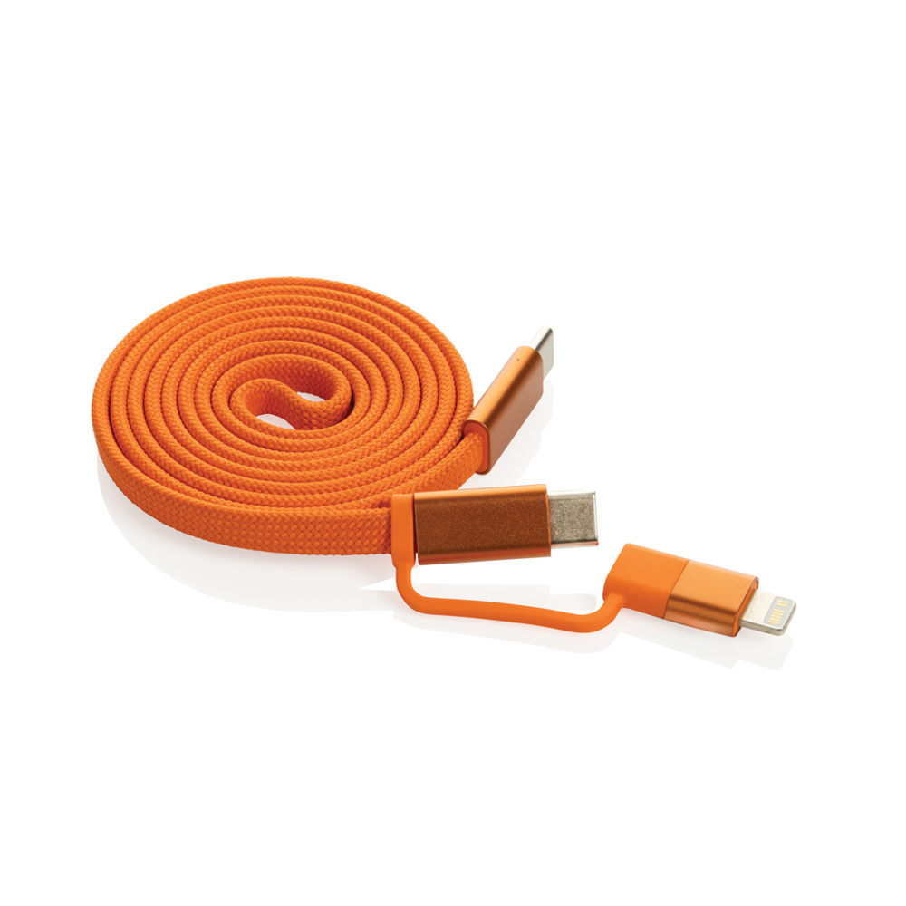 Arc ultradünnes 60W 2-in-1 Magnetkabel - orange (± PMS Orange 7577C)