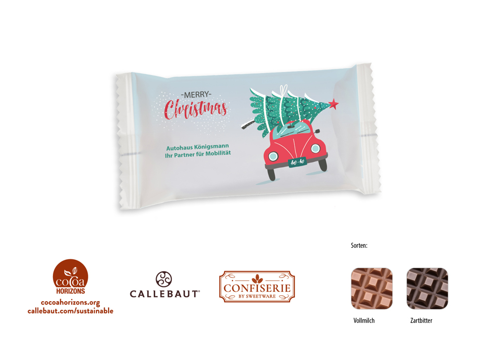 Schokolade 20 g Tafel 1 Stück  ,  Inhalt:  Callebaut Vollmilch