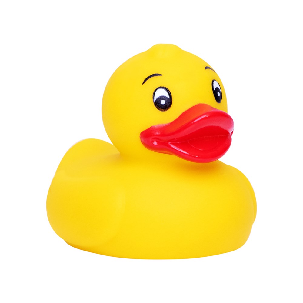 Quietsche-Ente, gelb/orange, 5,5 cm