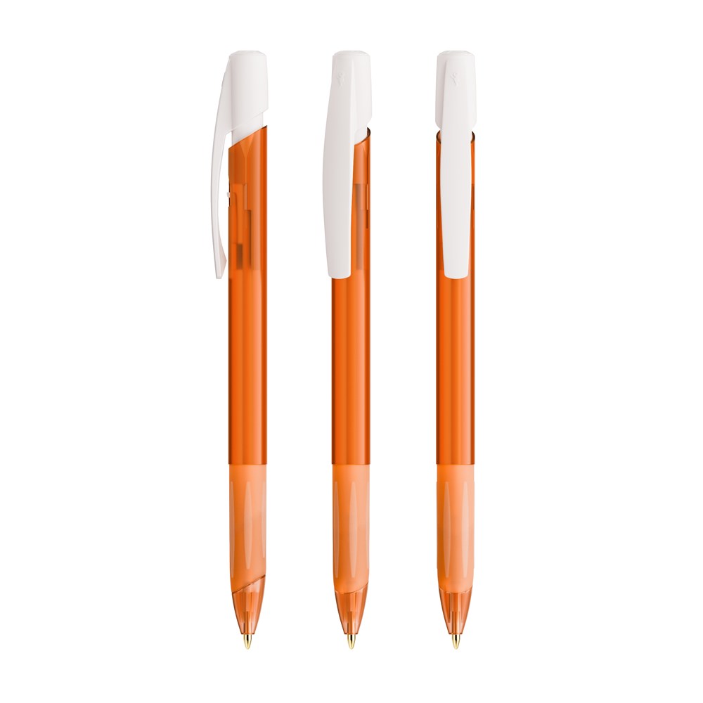 BIC® Media Clic Grip Kugelschreiber - Gefrostetes Orange/Gefrostetes Weiß Blaue Tinte