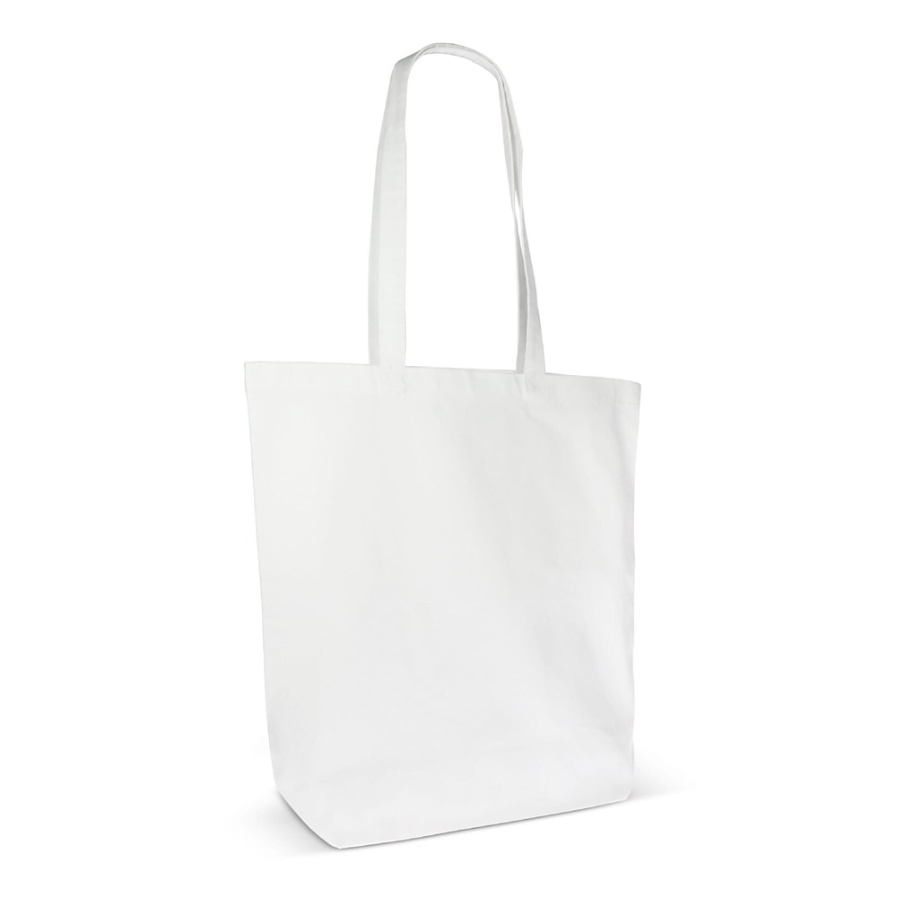Einkaufstasche Bio-Baumwolle farbig lang 270g/m² 42x12x43 cm - Weiss